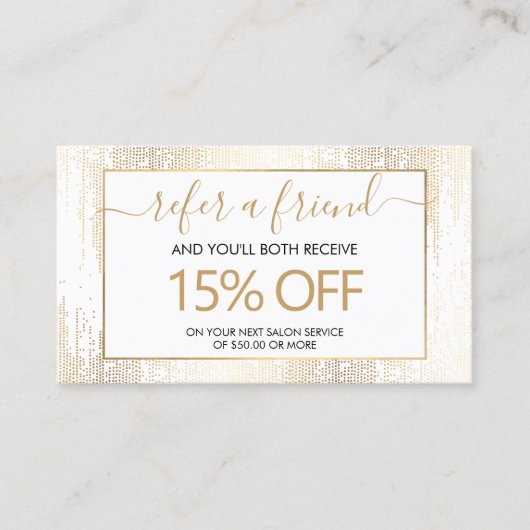 Glam Script Gold Confetti Rain Referendum Visitenkarte (Vorderseite)