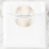 Glam Script Gold Confetti Rain Runder Aufkleber (Tasche)