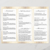 Glam Script Gold Confetti Rain Tri-Fold Broschüre (Hinten)
