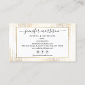 Glam Script Gold Confetti Rain Visitenkarte (Rückseite)