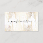 Glam Script Gold Confetti Rain Visitenkarte (Vorderseite)
