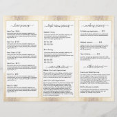 Glam Script Gold Konfetti Regen Tri-Fold Broschüre (Hinten)