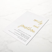 Glam Script Namen QR Code Wedding Luxury Real Folieneinladung (Gedreht)