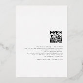 Glam Script Namen QR Code Wedding Luxury Real Folieneinladung (Rückseite)