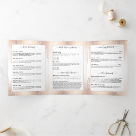 Glam Script Rose Gold Confetti Rain Broschüre