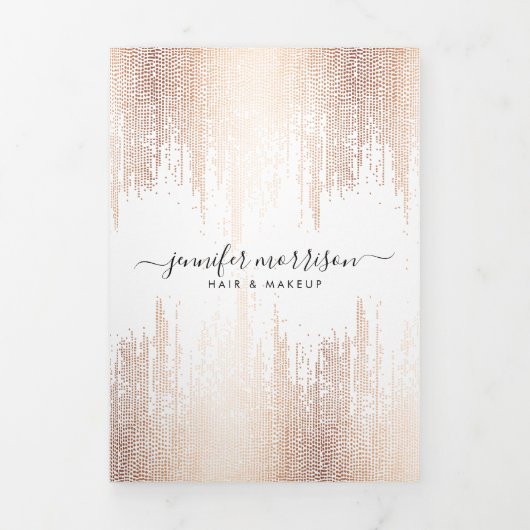 Glam Script Rose Gold Confetti Rain Broschüre (Cover)