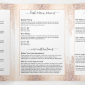Glam Script Rose Gold Confetti Rain Broschüre (Innenseite Mitte)