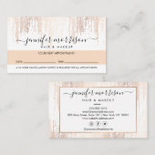 Glam Script Rose Gold Confetti Rain Ernennung Treuekarte (Vorne/Hinten)