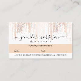 Glam Script Rose Gold Confetti Rain Ernennung Treuekarte