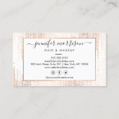 Glam Script Rose Gold Confetti Rain Loyalität Treuekarte (Rückseite)