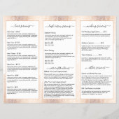 Glam Script Rose Gold Confetti Rain Tri-Fold Flyer (Hinten)