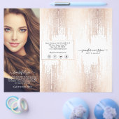 Glam Script Rose Gold Confetti Rain Tri-Fold Flyer (Einzeln)