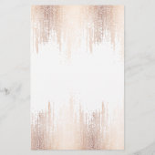 Glam Script Rose Gold Konfetti Regen Flyer (Hinten)
