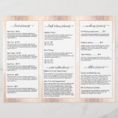 Glam Script Rose Gold Konfetti Regen Tri-Fold Flyer (Hinten)