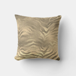 Glam Sepia Gold Animal Zebra Skin Safari Lux Kissen