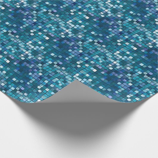 Glam Sequins Grid Texture Modernes Muster Geschenkpapier (Ecke)