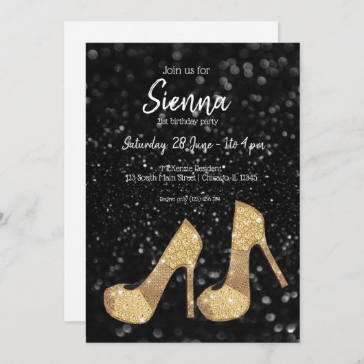 Glam Shoes High Heels für jeden Anlaß Einladung (Vorne/Hinten)