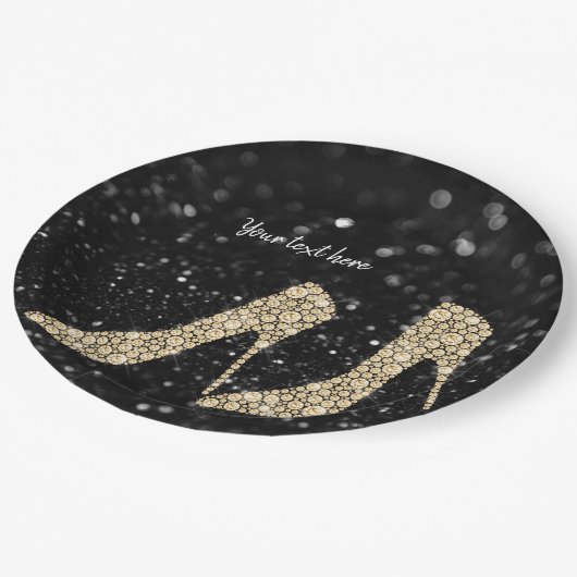 Glam Shoes High Heels für jeden Anlaß Pappteller (Schrägansicht)