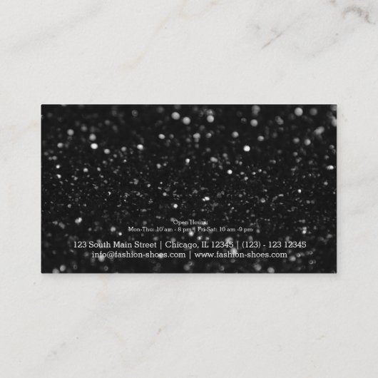 Glam Shoes High Heels Visitenkarte (Rückseite)