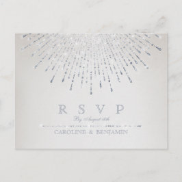 Glam Silber Glitzer Deko Jahrgang Hochzeit UAWG Einladungspostkarte