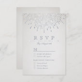 Glam Silber Glitzer Deko Jahrgang Hochzeit UAWG RSVP Karte (Vorne/Hinten)