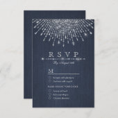 Glam Silber Glitzer Deko Jahrgang Hochzeit UAWG RSVP Karte (Vorne/Hinten)