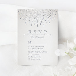 Glam Silber Glitzer Deko Jahrgang Hochzeit UAWG RSVP Karte