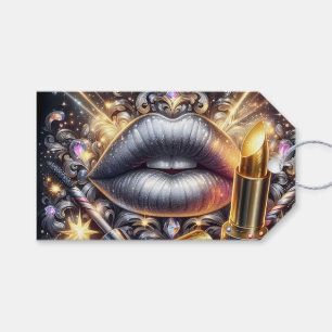 Glam Silber Lippen Luxus-Make-up Kosmetik-Kunst-De Geschenkanhänger