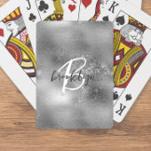 Glam Silber Moderne Schrift Monogramm Spielkarten