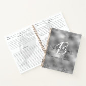 Glam Silber Rezeptbuch mit Monogramm Notizblock (Innenseite)