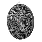 Glam Silber Schwarz Zebra Print Dartscheibe (Vorderseite rechts)