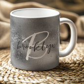 Glam Silber-Trendy-Script-Monogramm Kaffeetasse