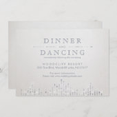 Glam silver art Deko vintage Hochzeit Empfang Begleitkarte (Vorne/Hinten)