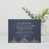 Glam silver art Deko vintage Hochzeit Empfang Begleitkarte (Stehend Vorderseite)