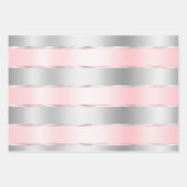 Glam Silver Blush Pink Ribbon Geburtstag Geschenkpapier Set (Vorderseite 2)