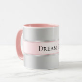 Glam Silver Blush Pink Ribbon Tasse (Vorderseite Links)