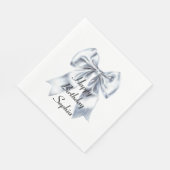 Glam Silver Bow Birthday Serviette (Ecke)
