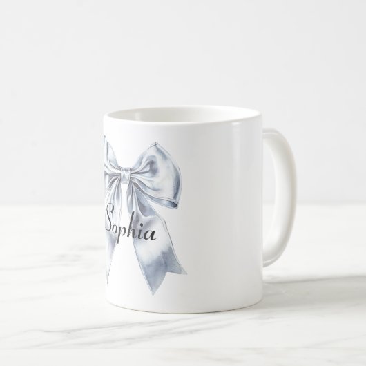 Glam Silver Bow Kaffeetasse (VorderseiteRechts)