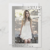Glam Silver Chic Glitzer Foto Sweet 16 Einladung (Rückseite)