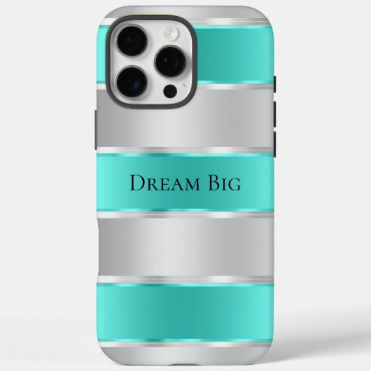 Glam Silver Chic Mint Ribbon Case-Mate iPhone Hülle (Rückseite)