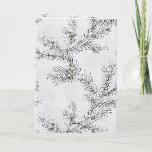 Glam Silver Christmas Tree Branches Window Karte (Rückseite)