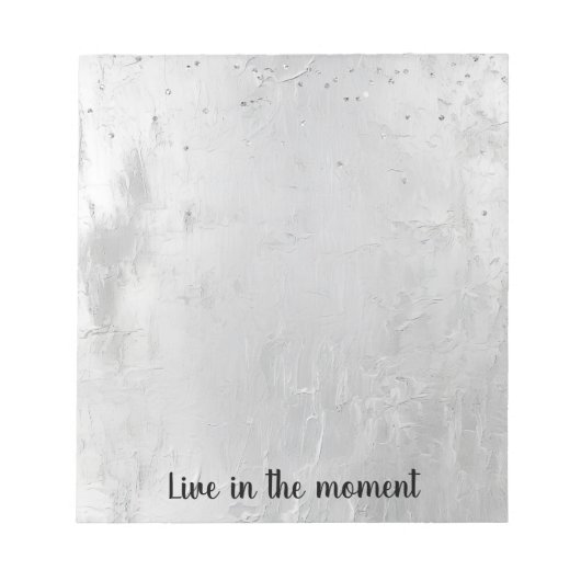 Glam Silver Confetti Notizblock (Vorderseite)