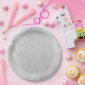 Glam Silver Confetti Pappteller (Party)
