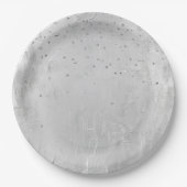 Glam Silver Confetti Pappteller (Vorderseite)