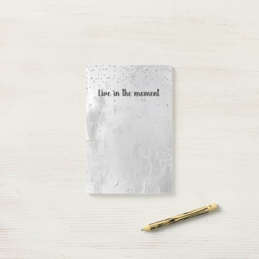 Glam Silver Confetti Post-it Klebezettel (Auf Schreibtisch)