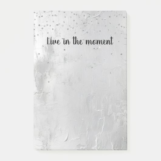 Glam Silver Confetti Post-it Klebezettel (Vorderseite)