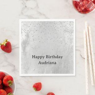 Glam Silver Confetti Serviette