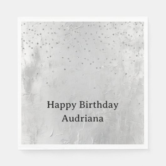 Glam Silver Confetti Serviette (Vorderseite)