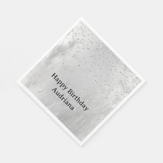 Glam Silver Confetti Serviette (Ecke)