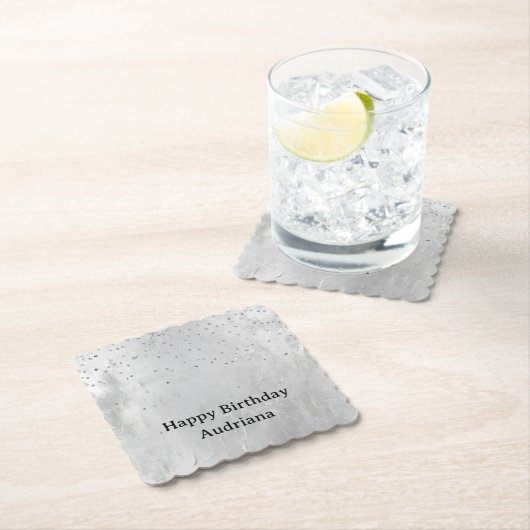 Glam Silver Confetti Untersetzer (Vor Ort)